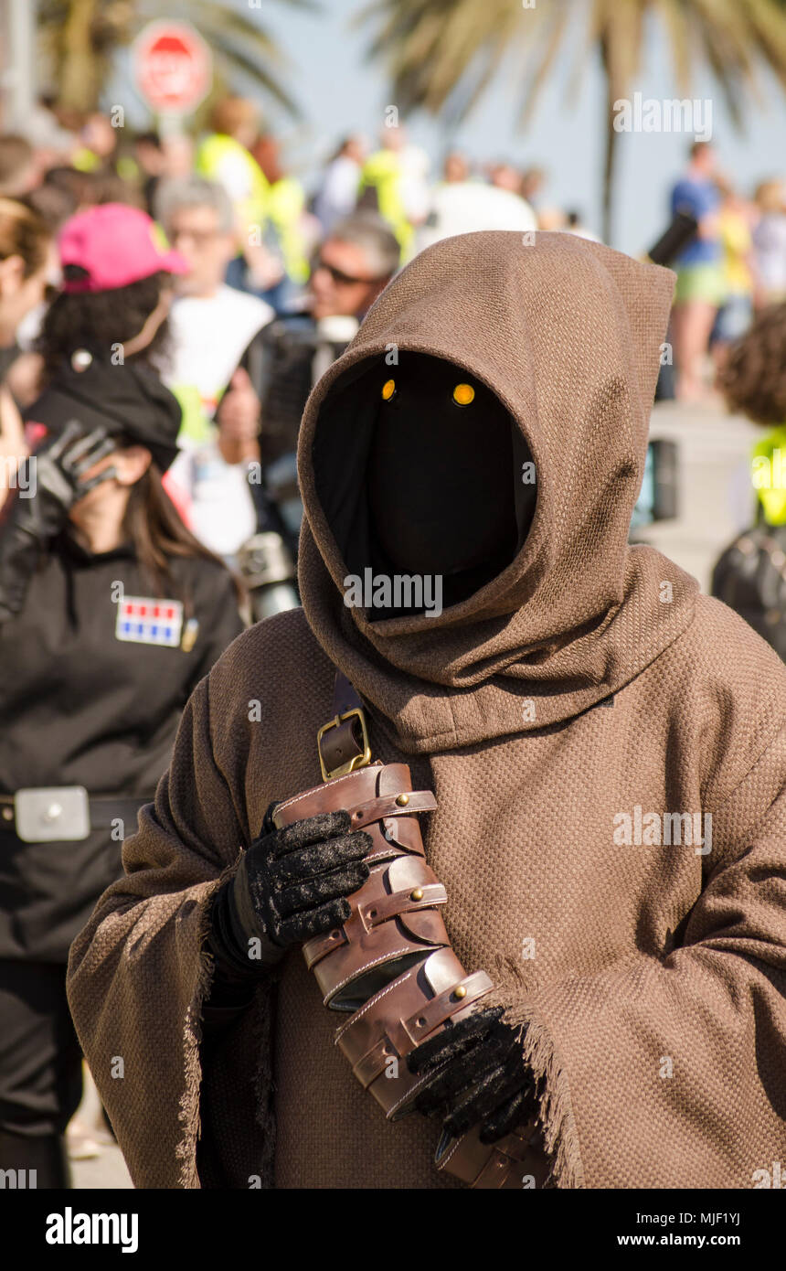 Malaga, Andalusia, Spain, 5th May 2018.  Parade of  501st Legion of Star Star Wars parade of Malaga. The legion is an international fan-based organisation wearing of screen-accurate replicas to raise funds for the charity FUNDACIÓN DE CANCER INFANTIL ANDRÉS OLIVARES  benefitting children fighting cancer.  © Perry van Munster/ Alamy Live News Stock Photo