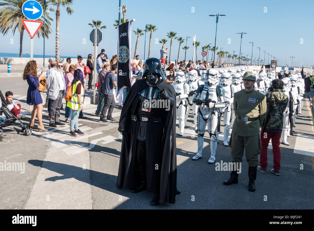 Malaga Andalusia Spain 5th May 2018 Parade Of 501st Legion Of Star Star Wars Parade Of Malaga The Legion Is An International Fan Based Organisation Wearing Of Screen Accurate Replicas To Raise Funds For