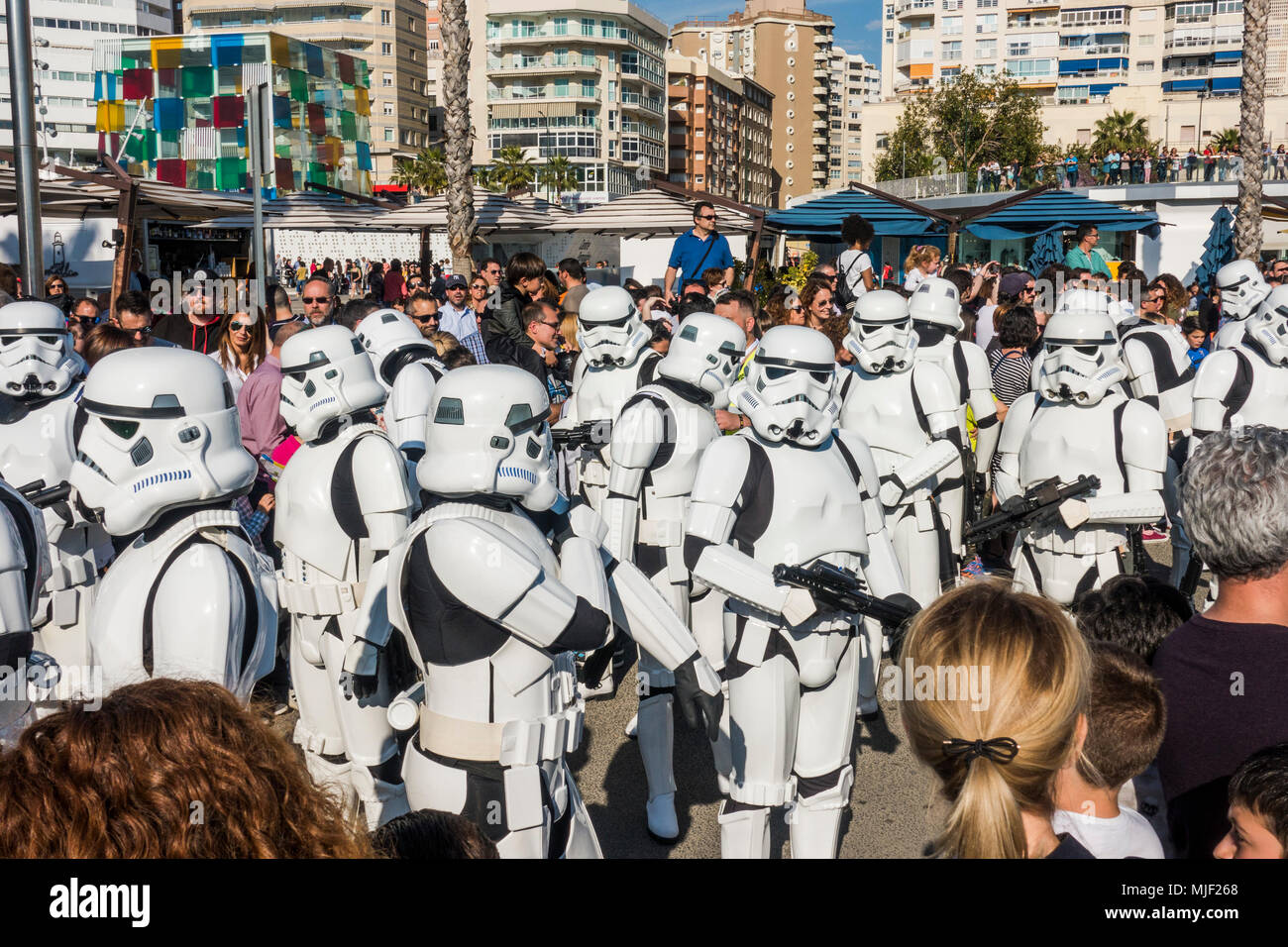 Malaga, Andalusia, Spain, 5th May 2018. Parade of 501st Legion of Star Star  Wars parade of Malaga. The legion is an international fan-based  organisation wearing of screen-accurate replicas to raise funds for