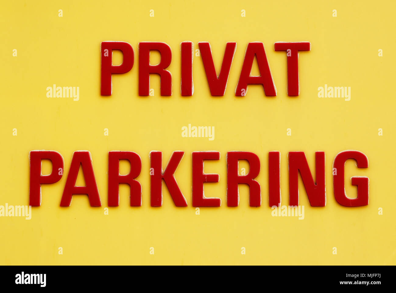 Sign with information in Swedish of a private car parking Stock Photo Alamy
