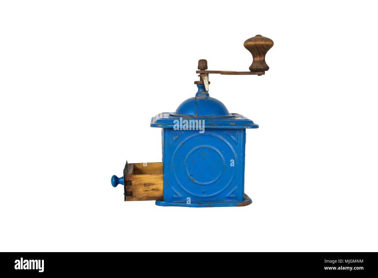 Vintage Coffee Mill Isolated on White Background Stock Photo Alamy