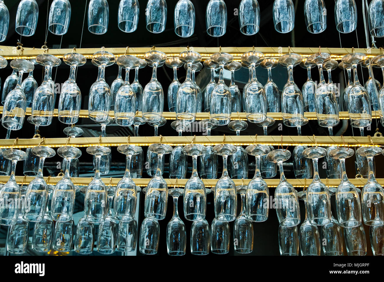 the interior decorations of hanging glasses Stock Photo Alamy