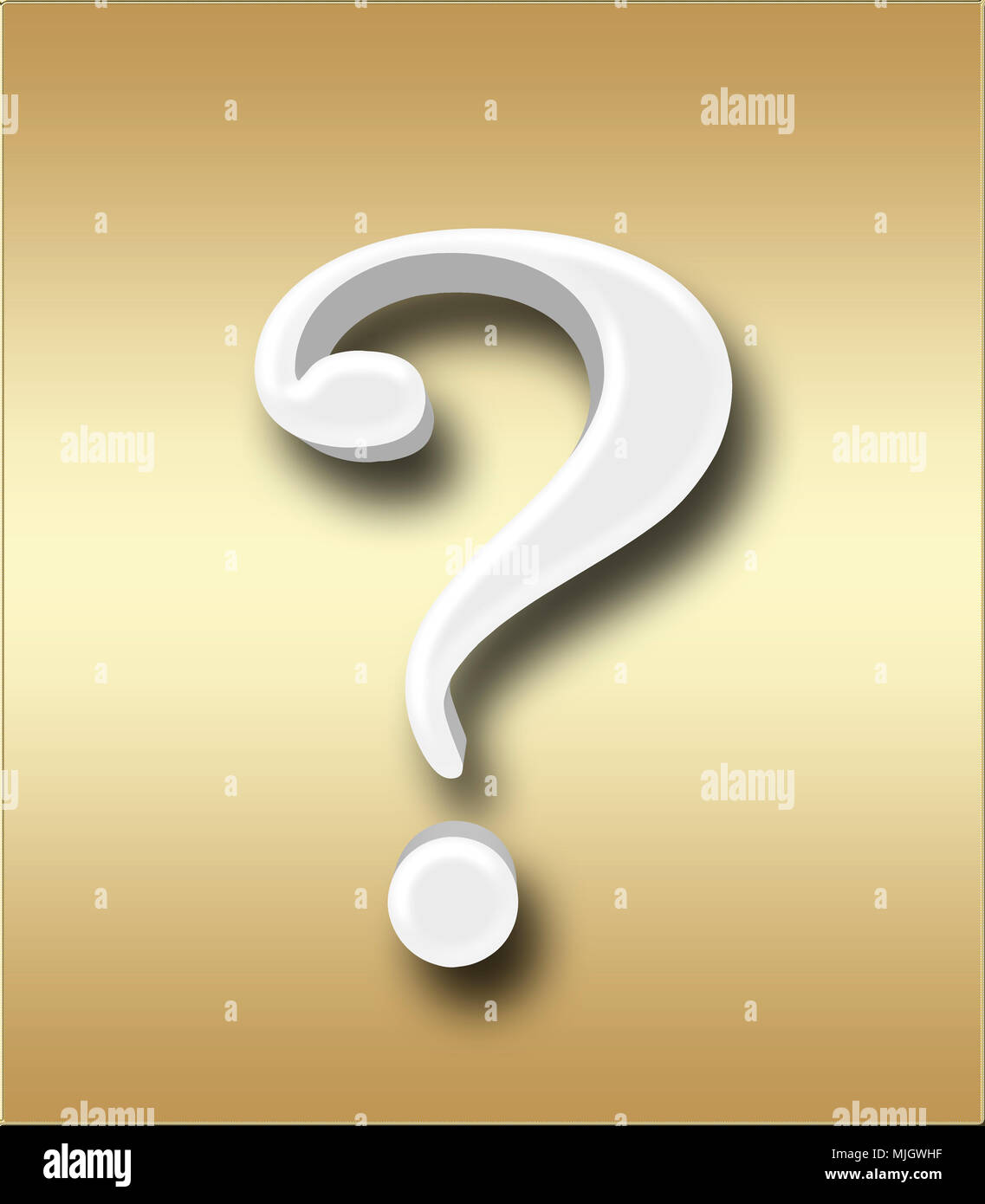 Stock Illustration - Large Three Dimensional White Question Mark , 3D ...