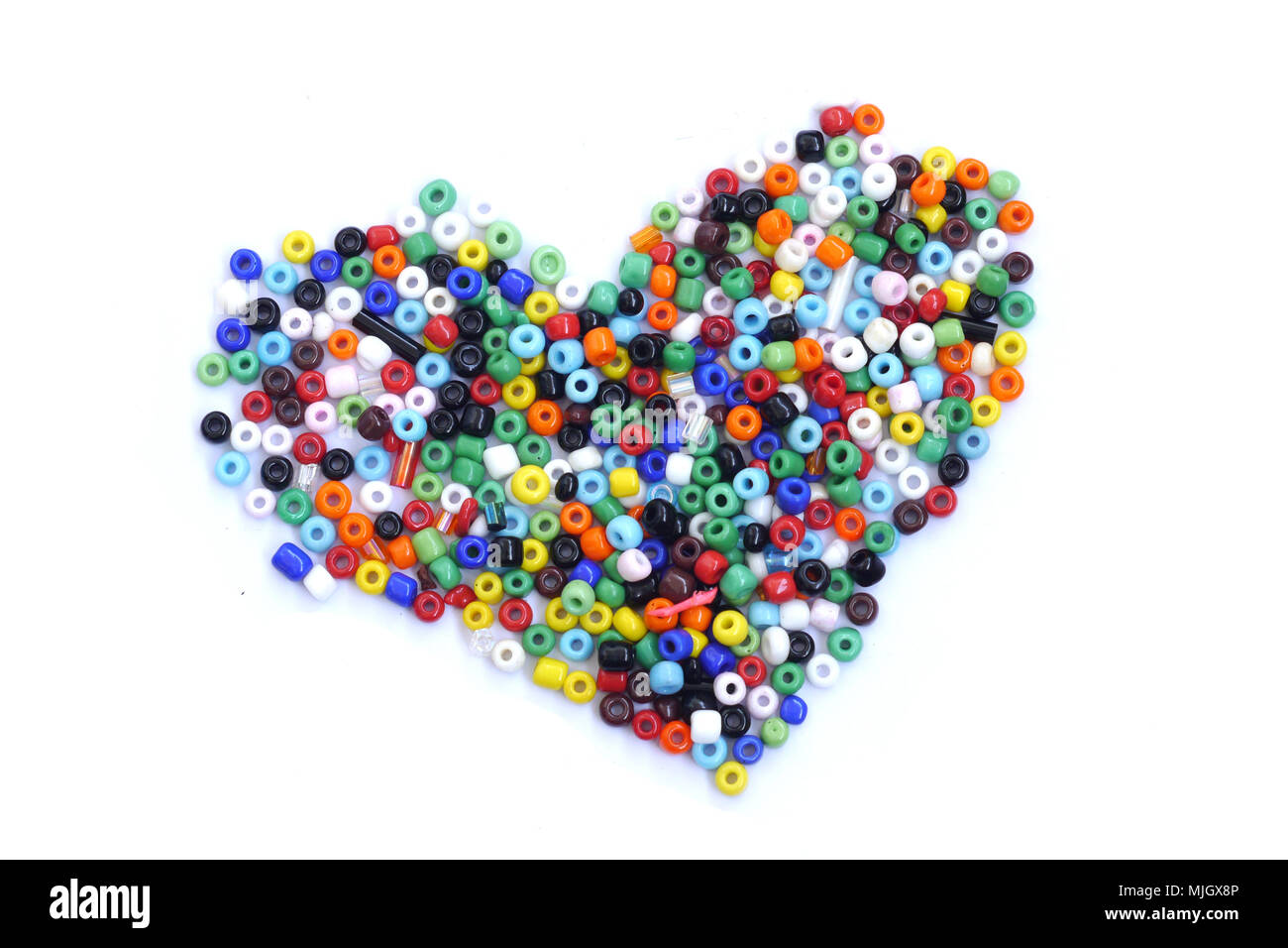 Colorful beads heart shape isolated on white background Stock Photo Alamy