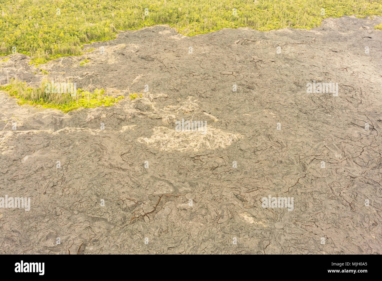 USA Hawaii Big Island : Aerial View of Volcanic Landscape of hardened ...