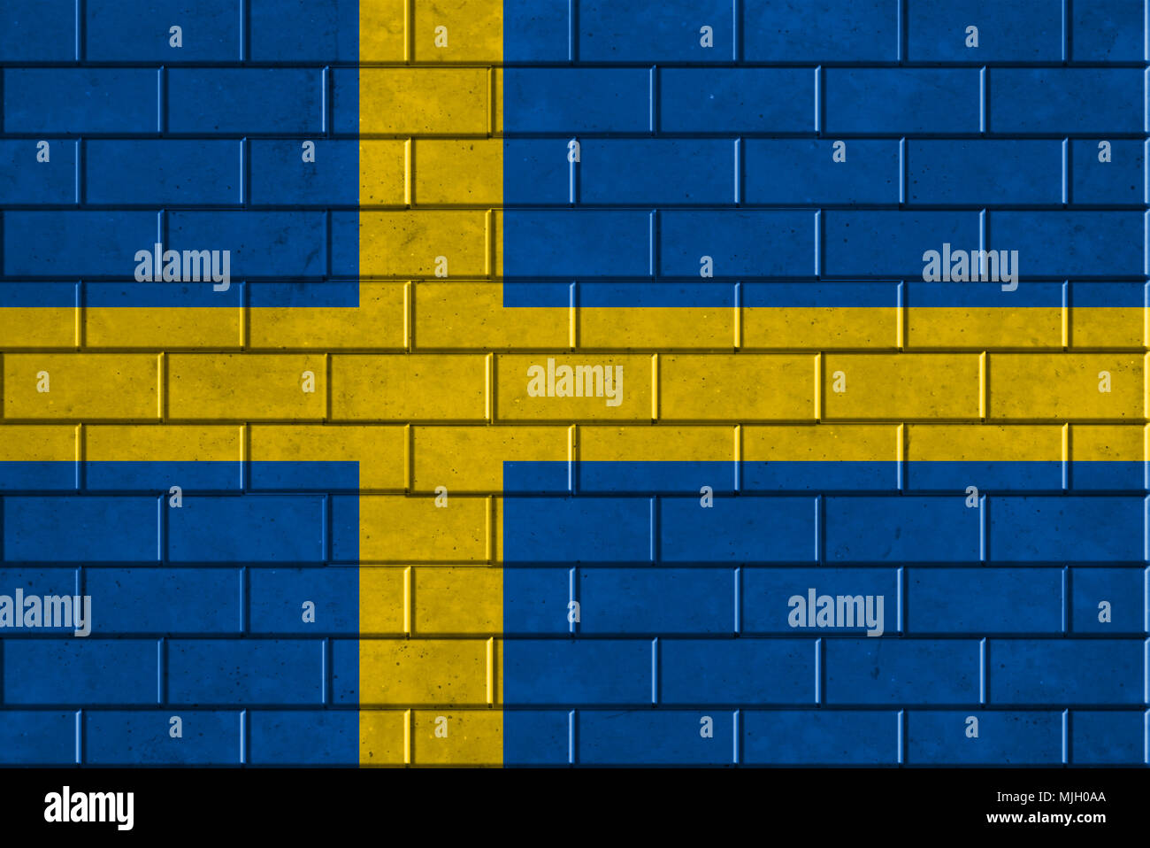 Brick wall flag sweden hi-res stock photography and images - Alamy