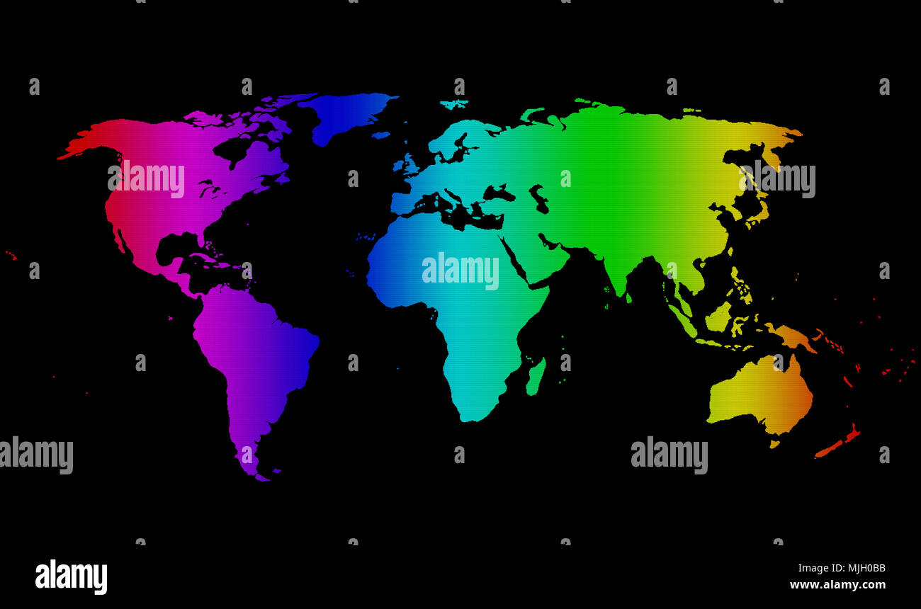 Map of the world, with beautiful colors Stock Photo Alamy