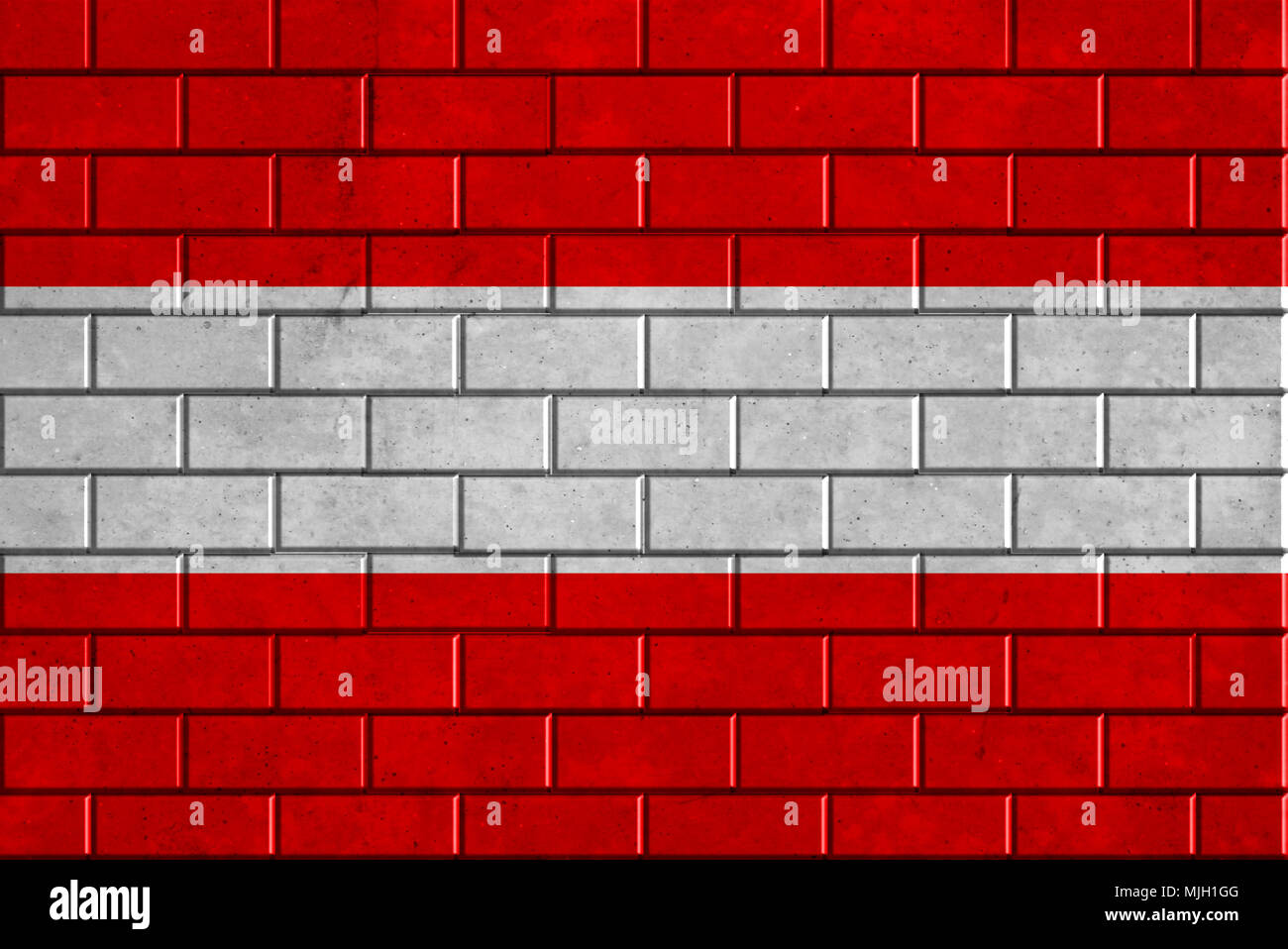 Austria flag painted on a brick wall Stock Photo