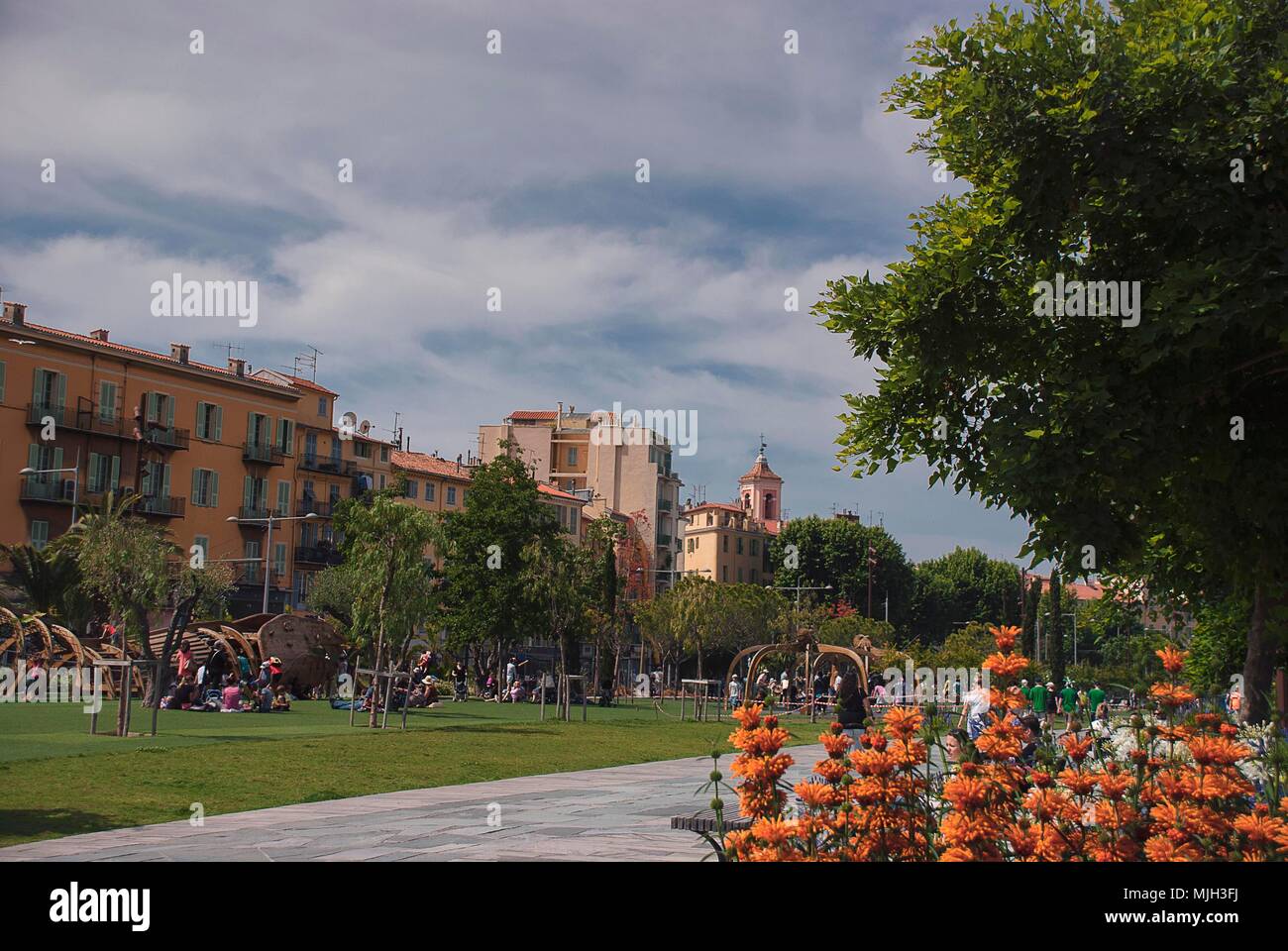 Promenade du Paillon, Nice, France Stock Photo Alamy