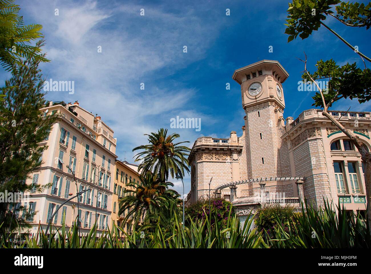 Lycee Massena (High School) based in the old convent of Augustins Déchaux built in 1623 in Nice, France Stock Photo