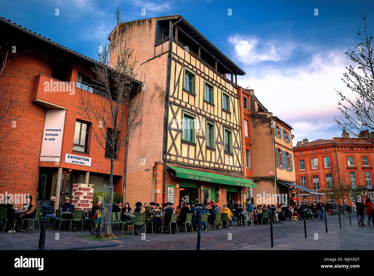 Cafe des Artistes, Toulouse, France Stock Photo