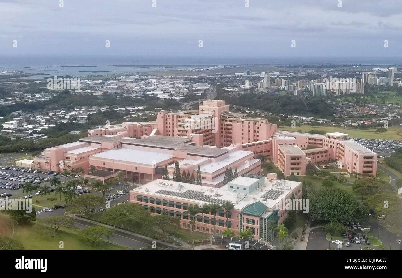 Tripler Army Medical Center is shown from a helicopter where Brig. Gen