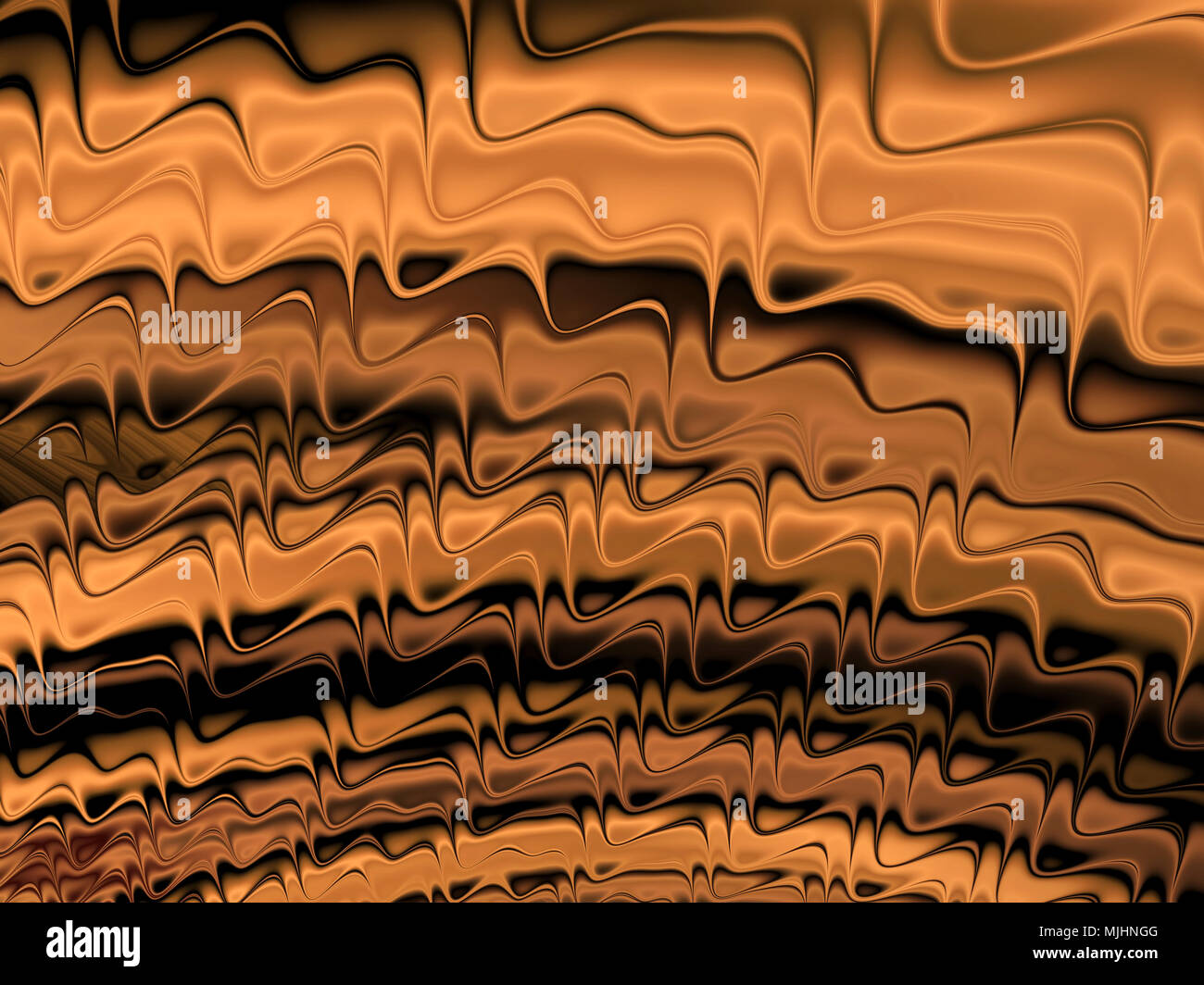 bright gold fractal pattern with blurred wavy effect  Stock Photo