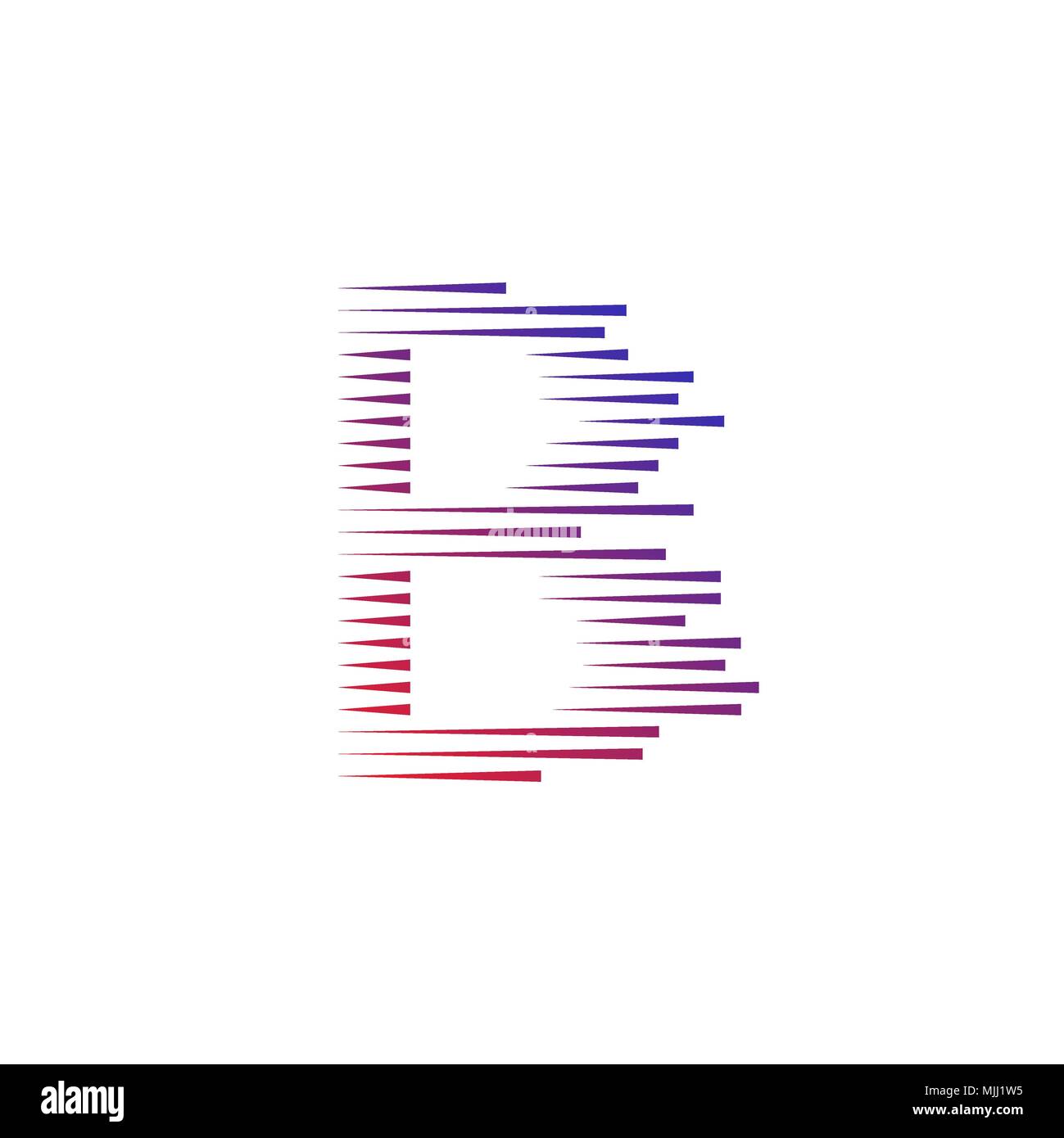 Abstract letter B logo,fast speed, moving. Vector Stock Vector