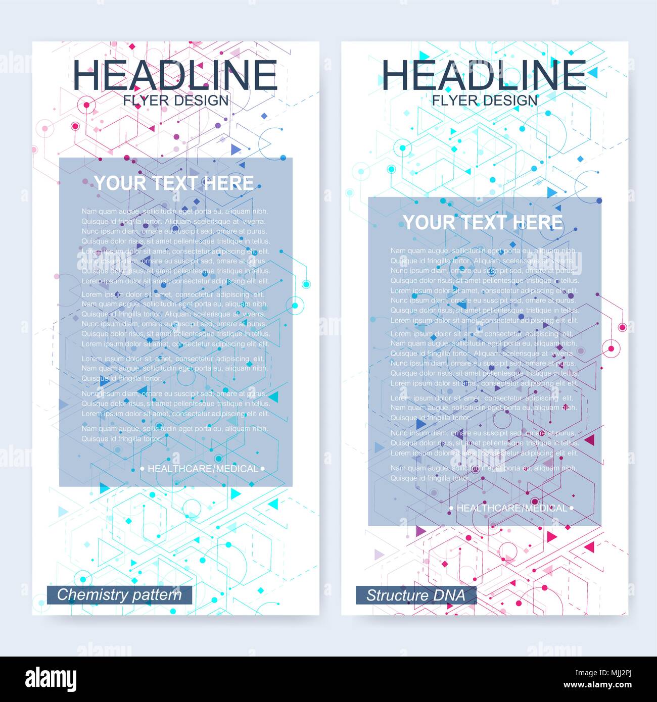 Modern set of vector flyers, banners. Geometric abstract presentation ...