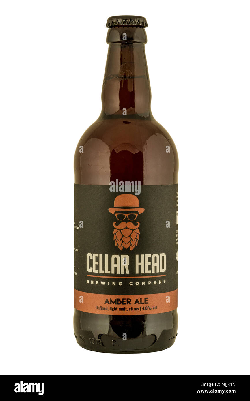 Cellar Head Brewing Company Amber Ale bottled beer. Stock Photo