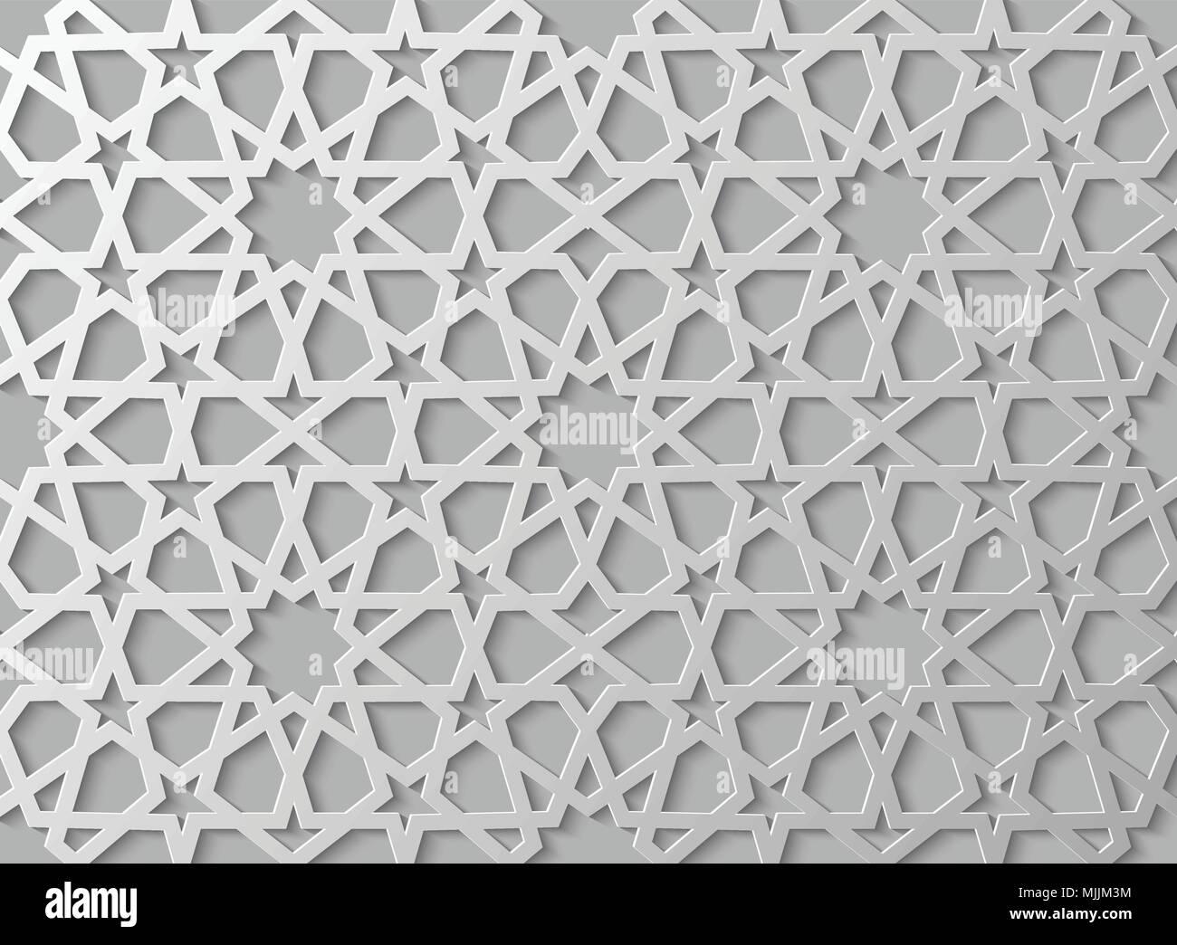 Seamless islamic pattern 3d . Traditional Arabic design element. Stock Vector