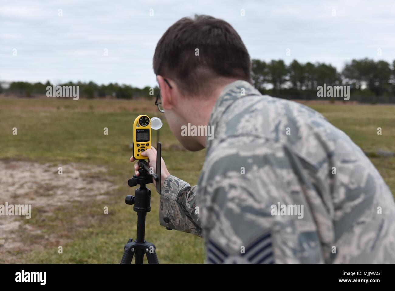 National guardsmen from the 202nd Weather Flight take meteorological