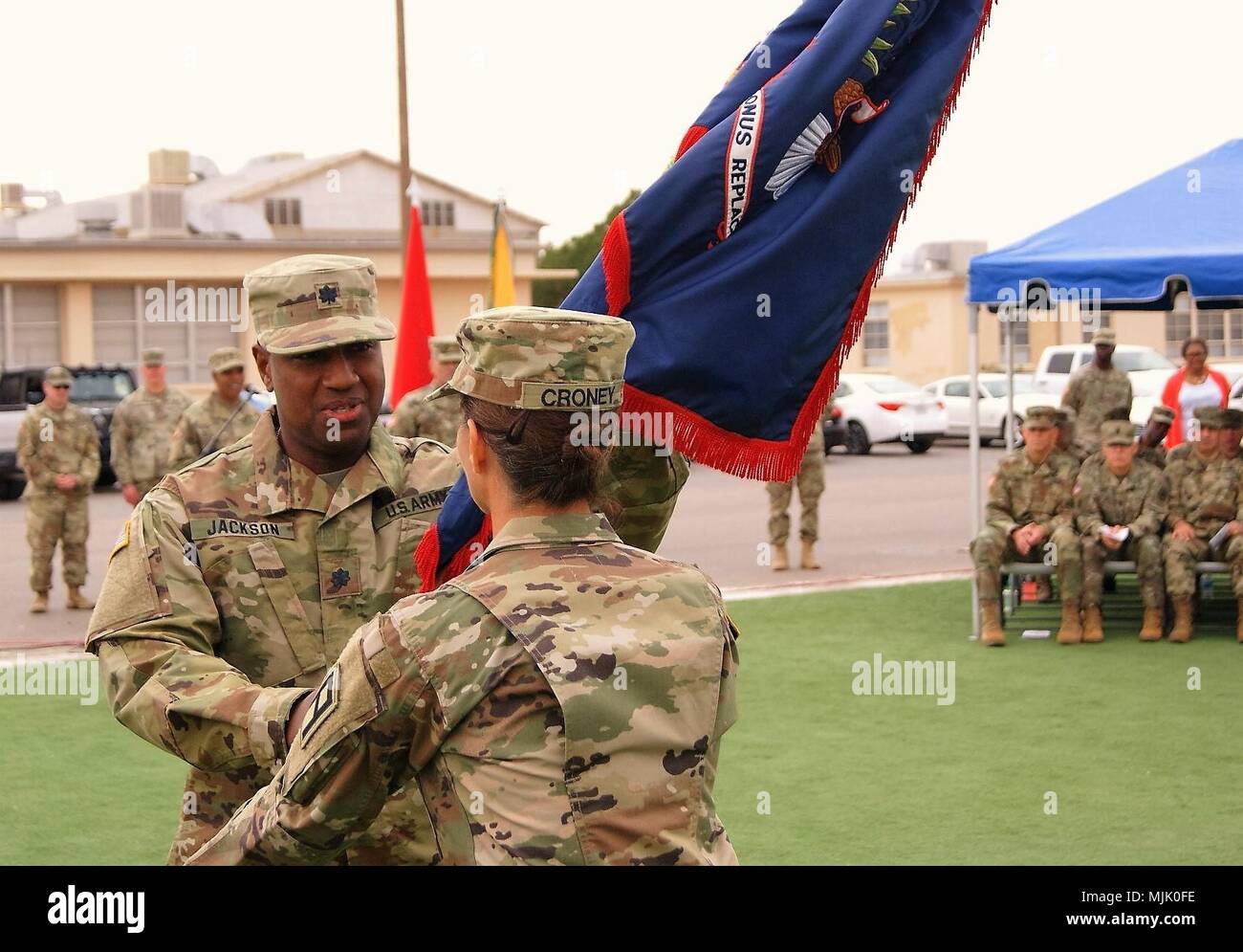 (Left) Lt. Col. Adrian Jackson, incoming commander of the 7th Personnel ...