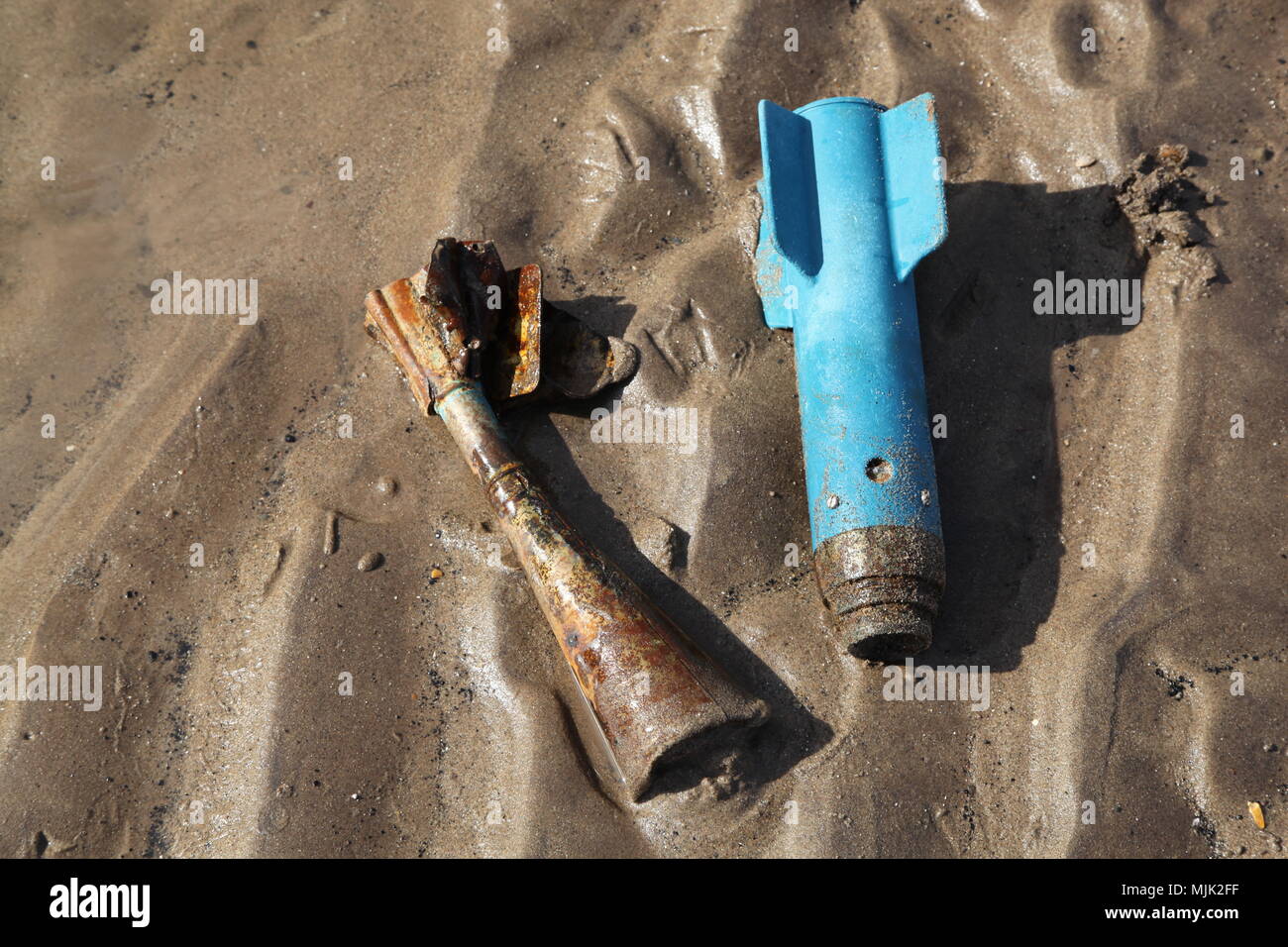 aircraft bombs and ammunition, air raid,  poison gas attack, Iranian war Stock Photo