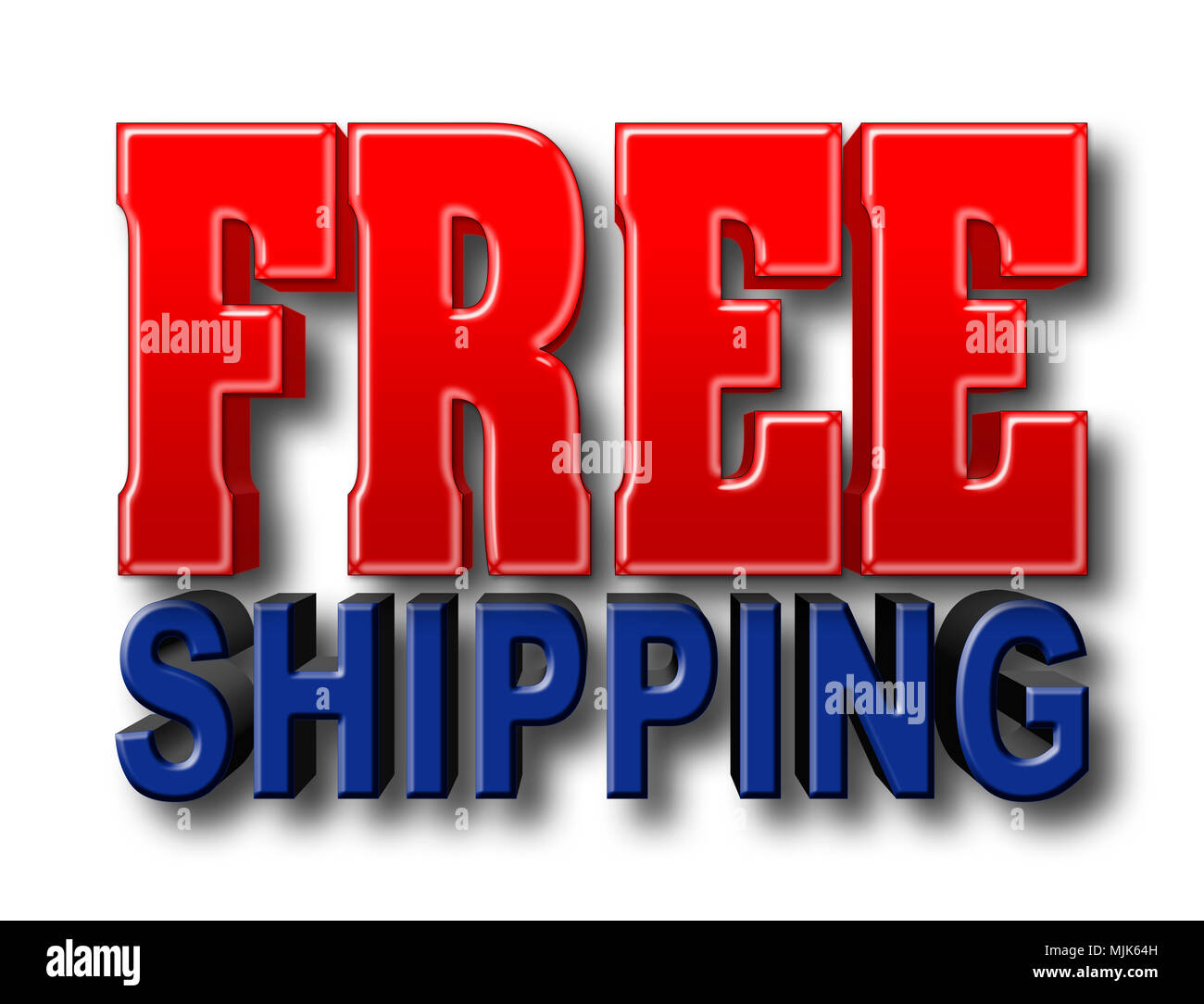 Stock Illustration - Large Three Dimensional Text: Free Shipping, 3D Illustration. Stock Photo