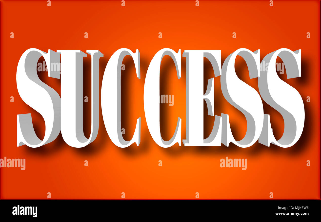 Stock Illustration - Large White Three Dimensional Text: Success, 3D ...