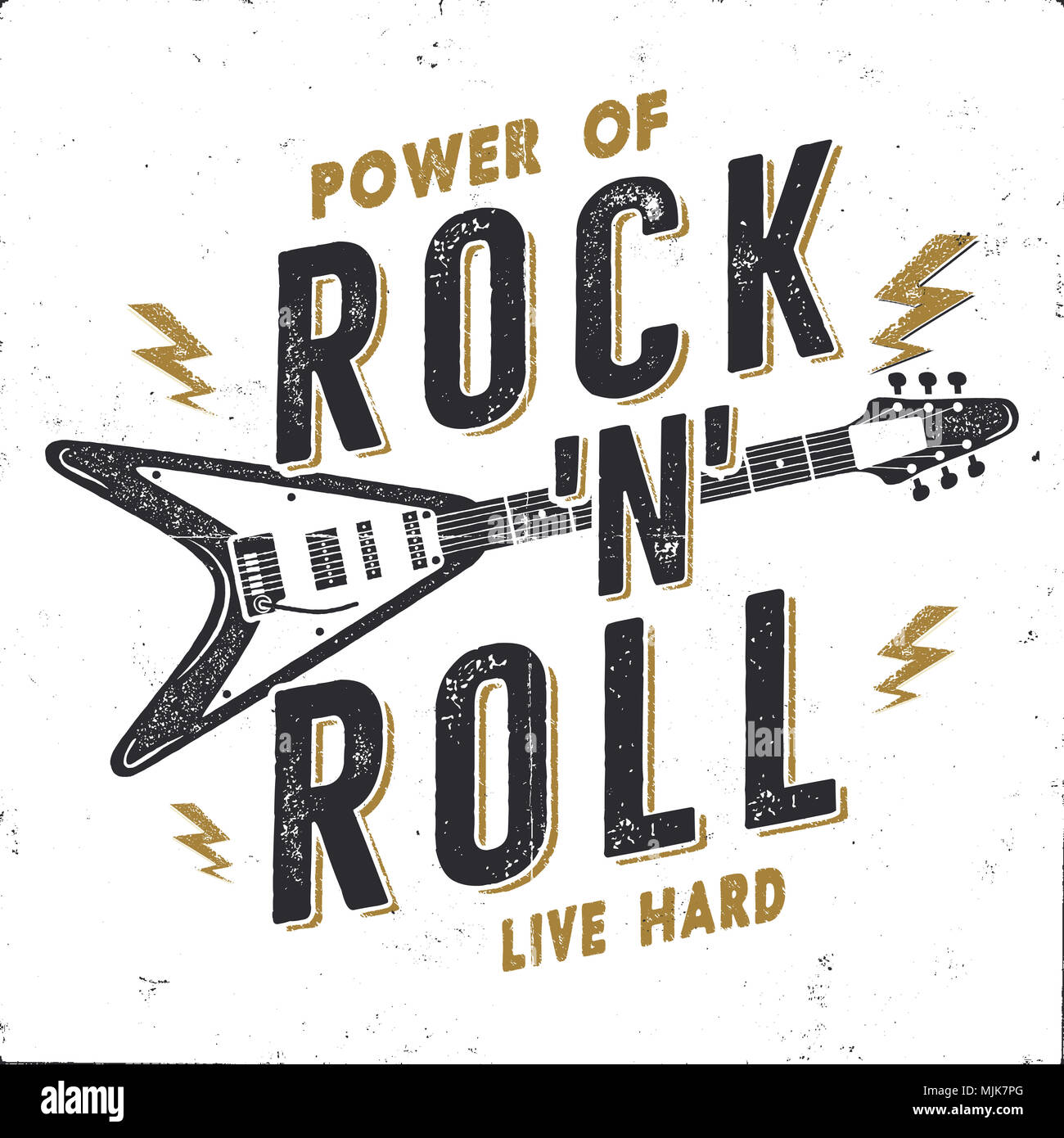 vintage rock and roll typographic for t-shirt; tee design; poster; vector  illustration Stock Vector Image & Art - Alamy