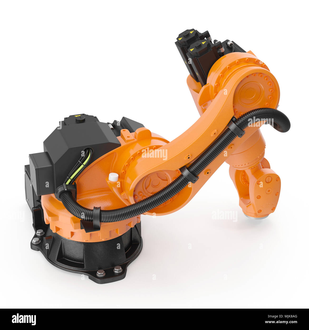 robotic hand machine tool isolated on white. 3D illustration, clipping ...