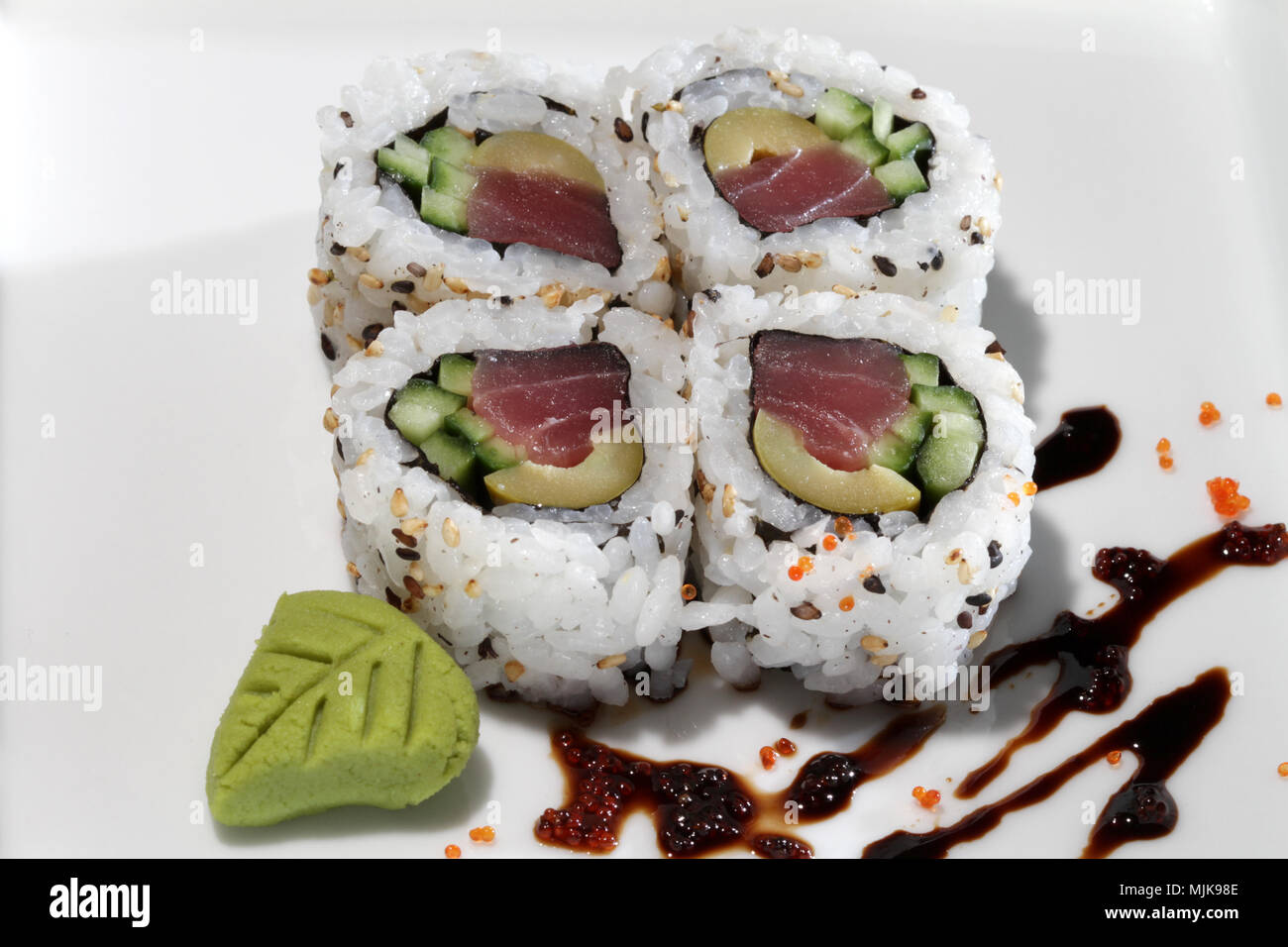 traditional japanese sushi rolls Stock Photo - Alamy