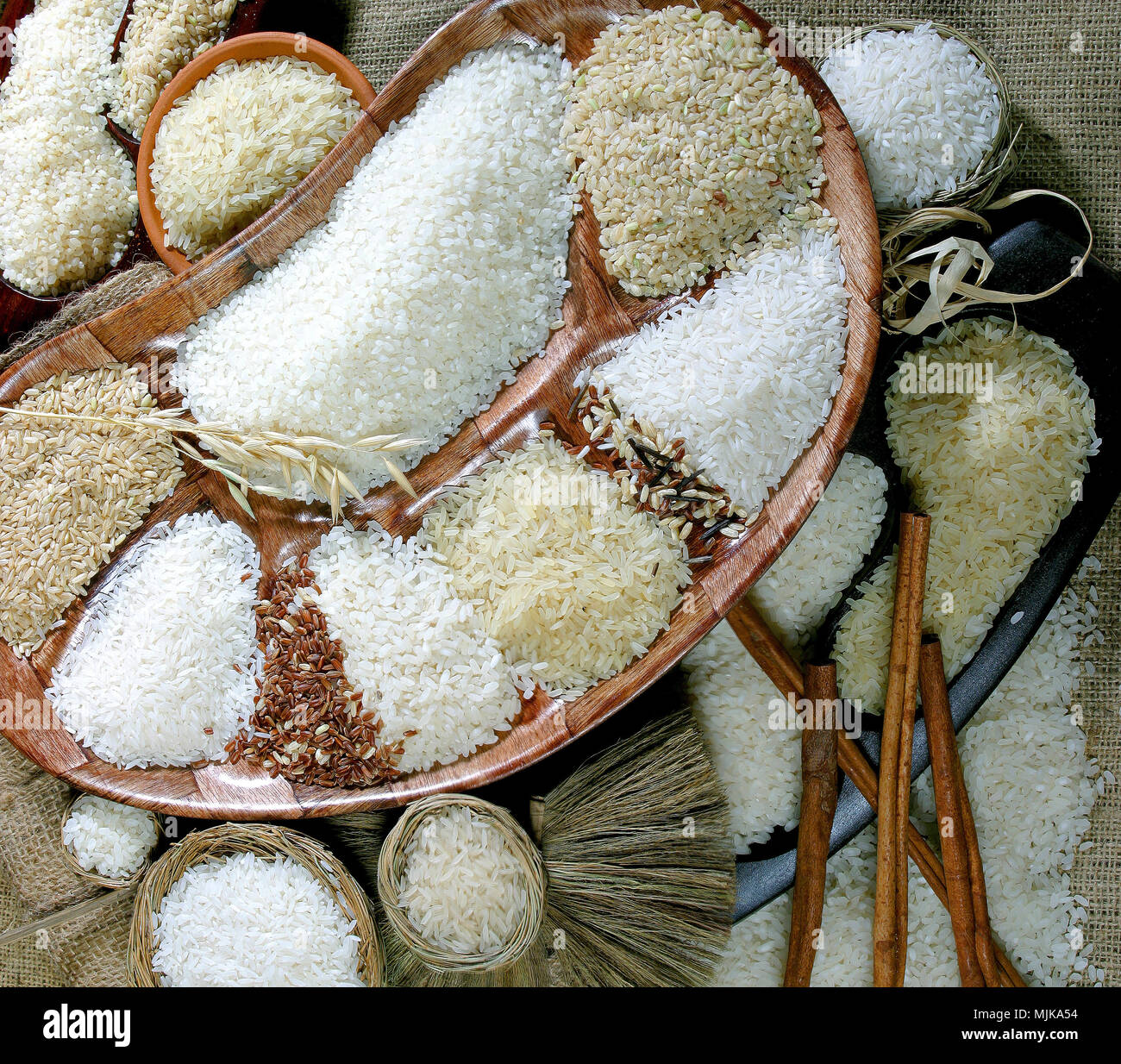 Food Rice Background Food background. Assortment of rice Stock Photo - Alamy