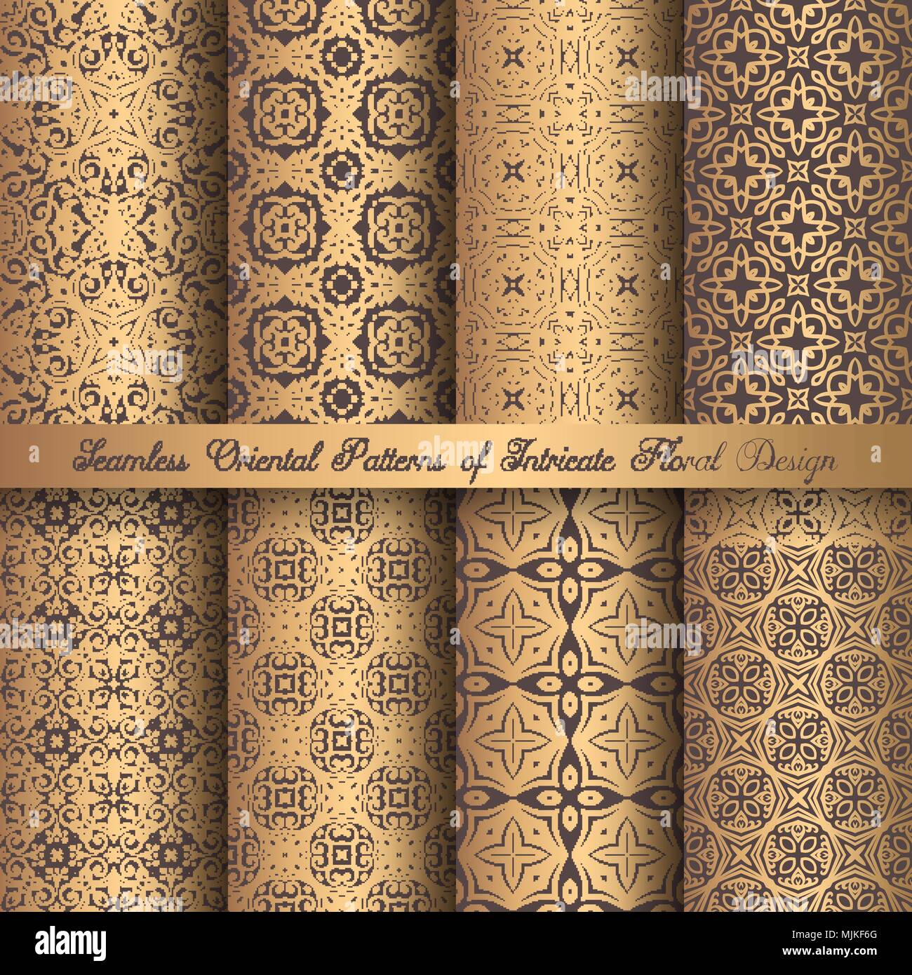 Golden Arabesque Patterns Stock Vector