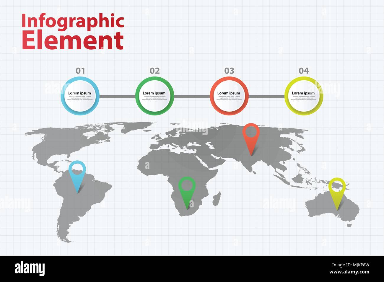 infographic element world map