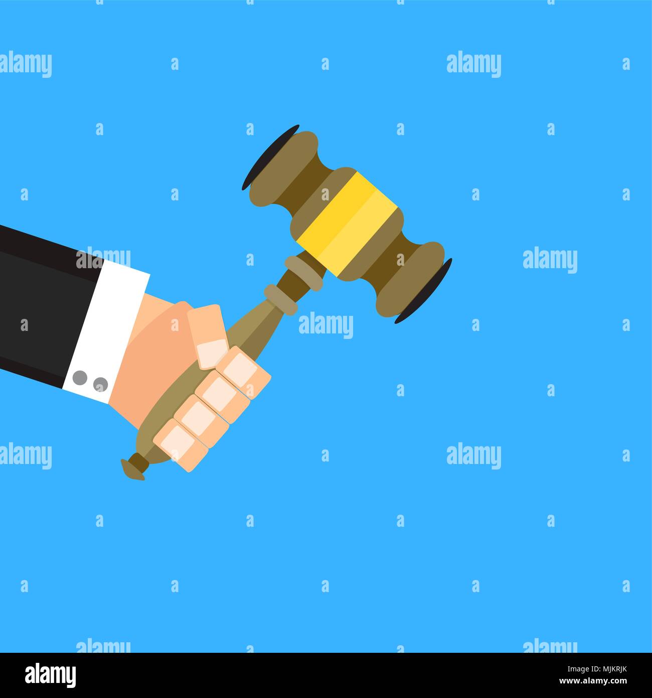 Auction hammer and stakes. Gavel auction or judge, legal verdict, guilt