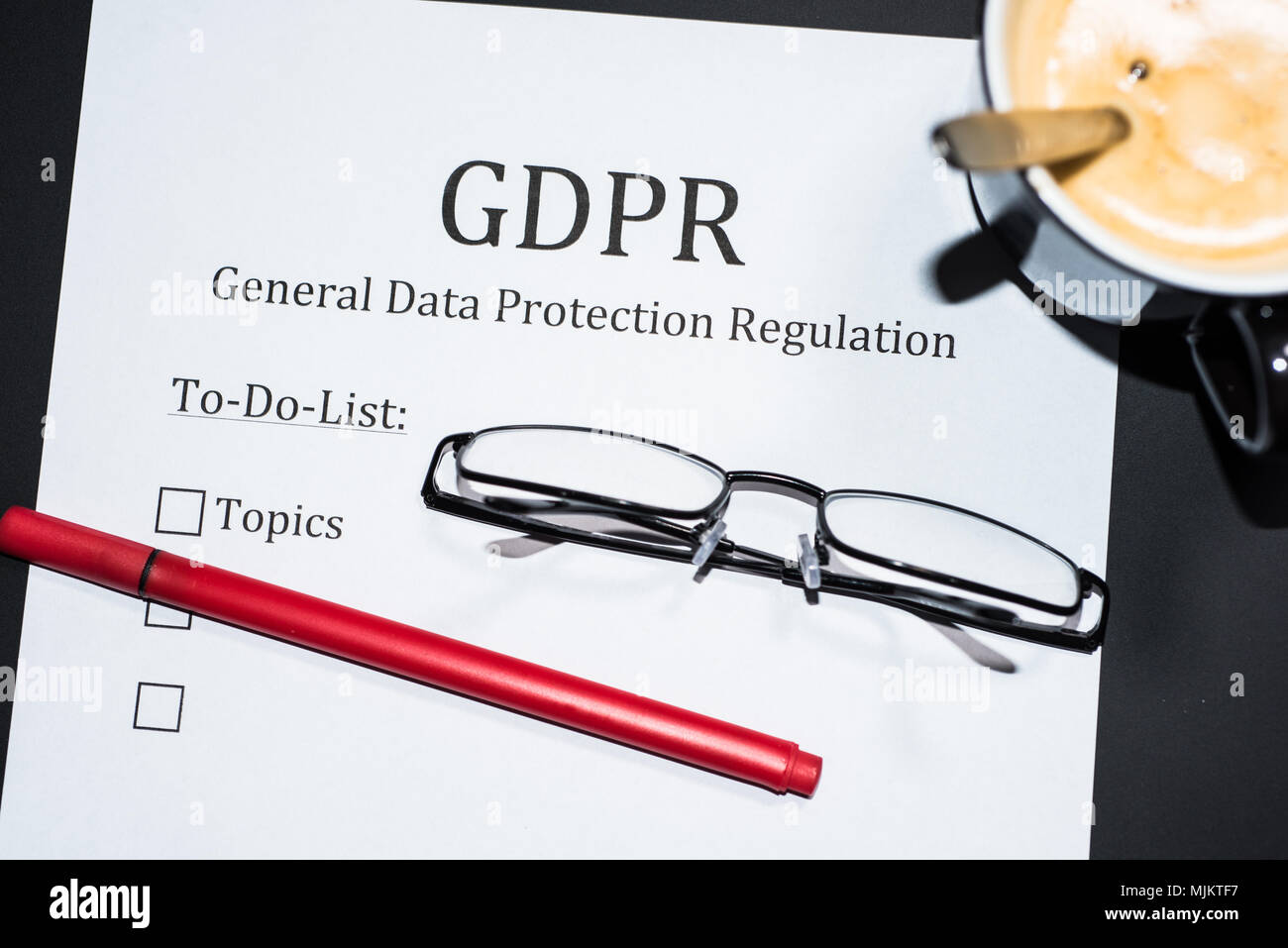 To do list for GDPR - General Data Protection Regulation Stock Photo ...