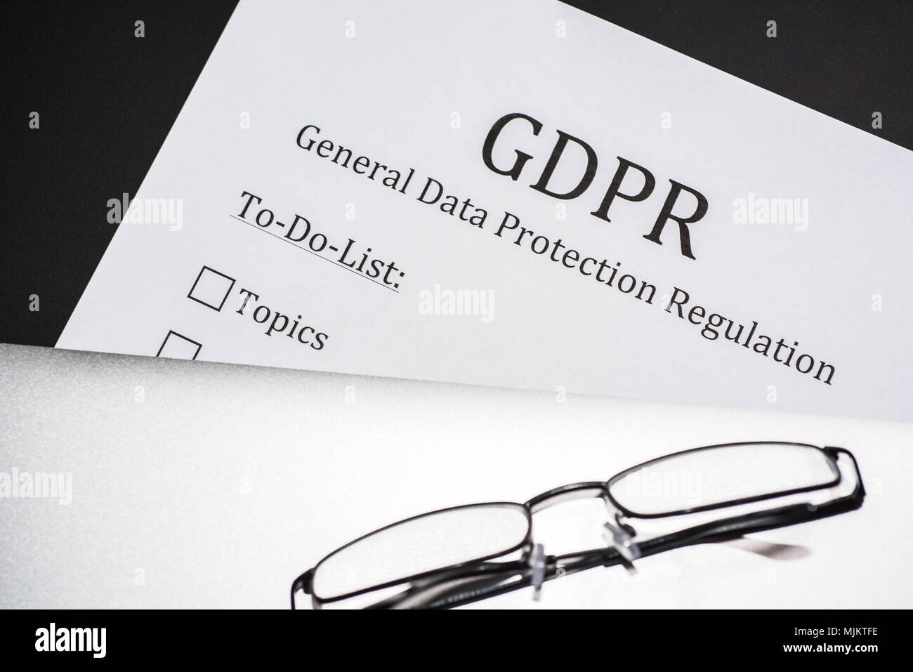 To do list for GDPR - General Data Protection Regulation Stock Photo ...