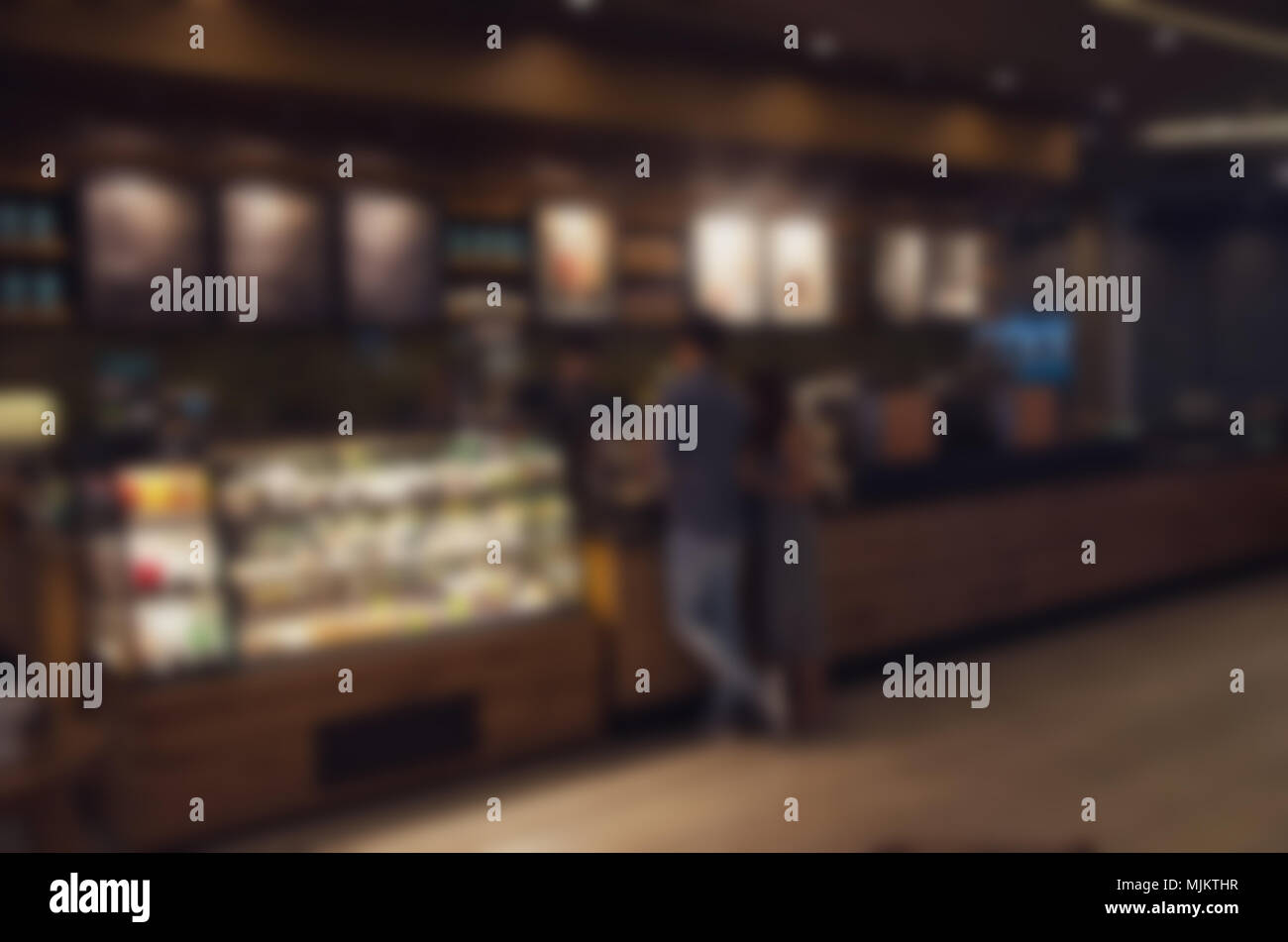 Abstract Blur Coffee Shop And Restaurant Interior For Background