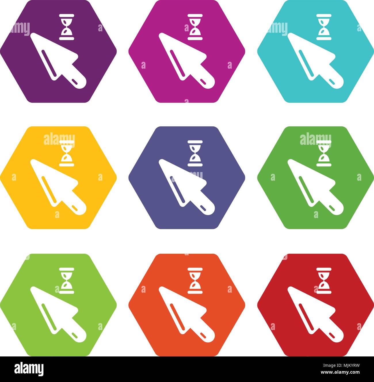 Cursor icons 9 set coloful isolated on white for web Stock Vector Image ...