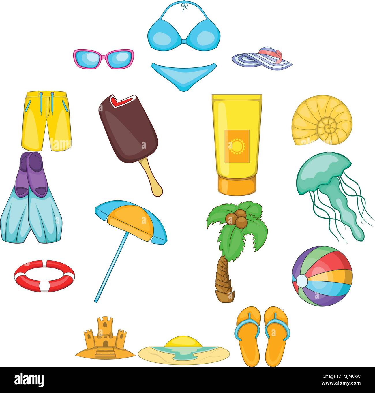 Sea tour icons set, cartoon style Stock Vector Image & Art - Alamy
