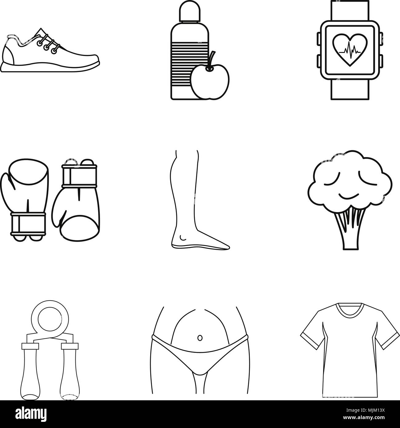 Smartness icons set, outline style Stock Vector