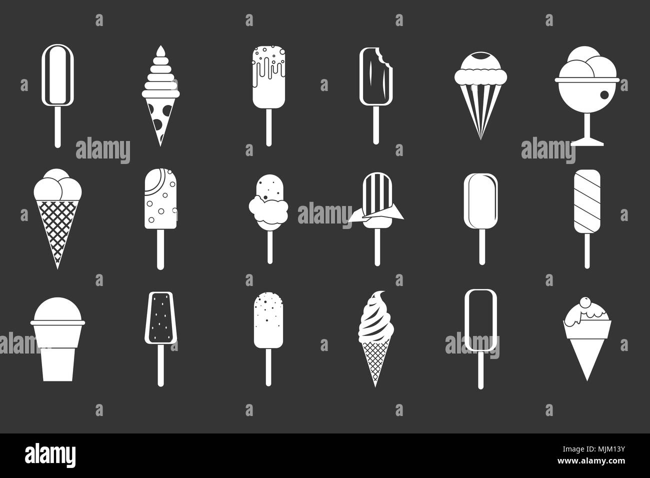 Ice cream icon set grey vector Stock Vector Image & Art - Alamy