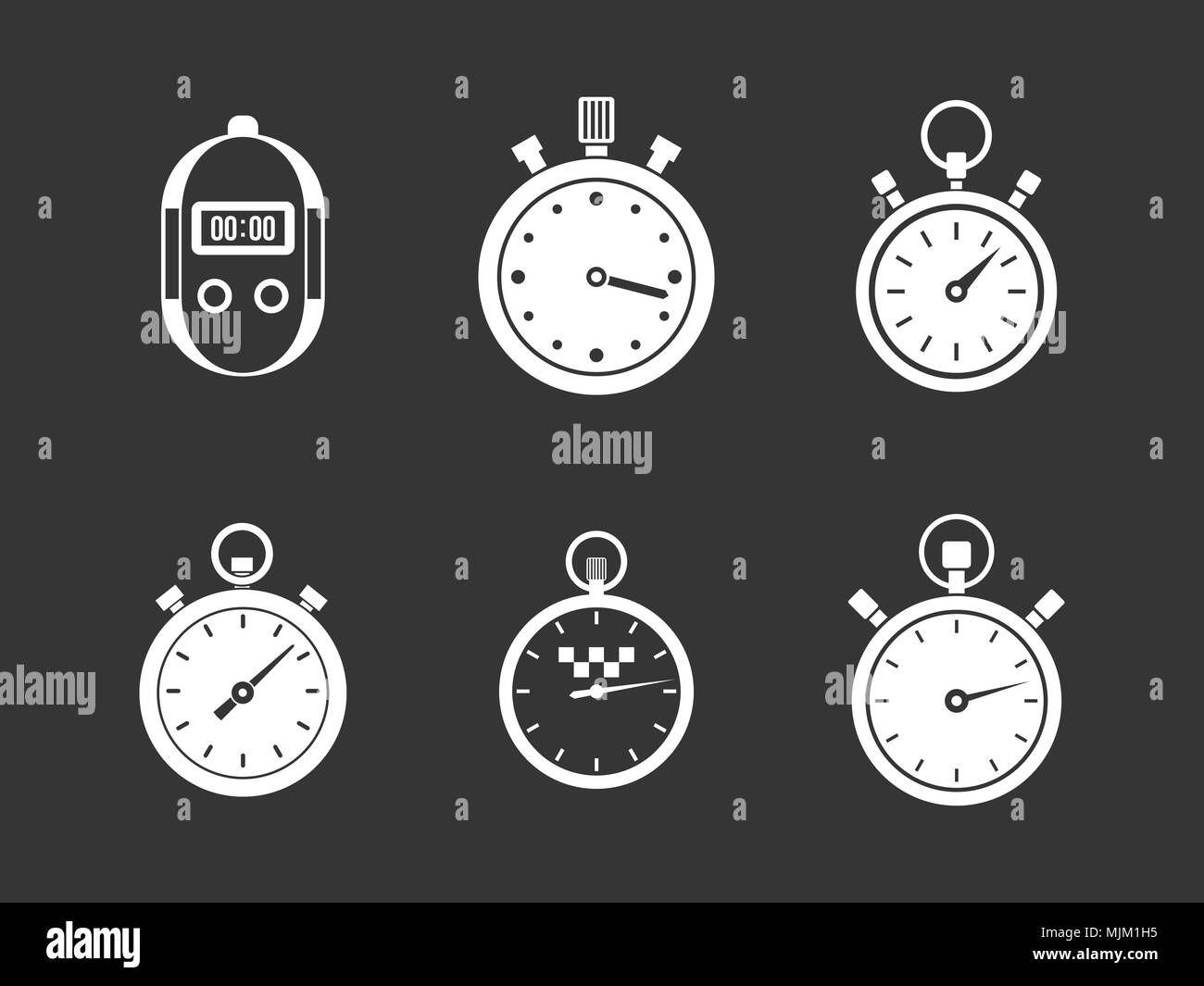 Stopwatch icon set grey vector Stock Vector Image & Art Alamy