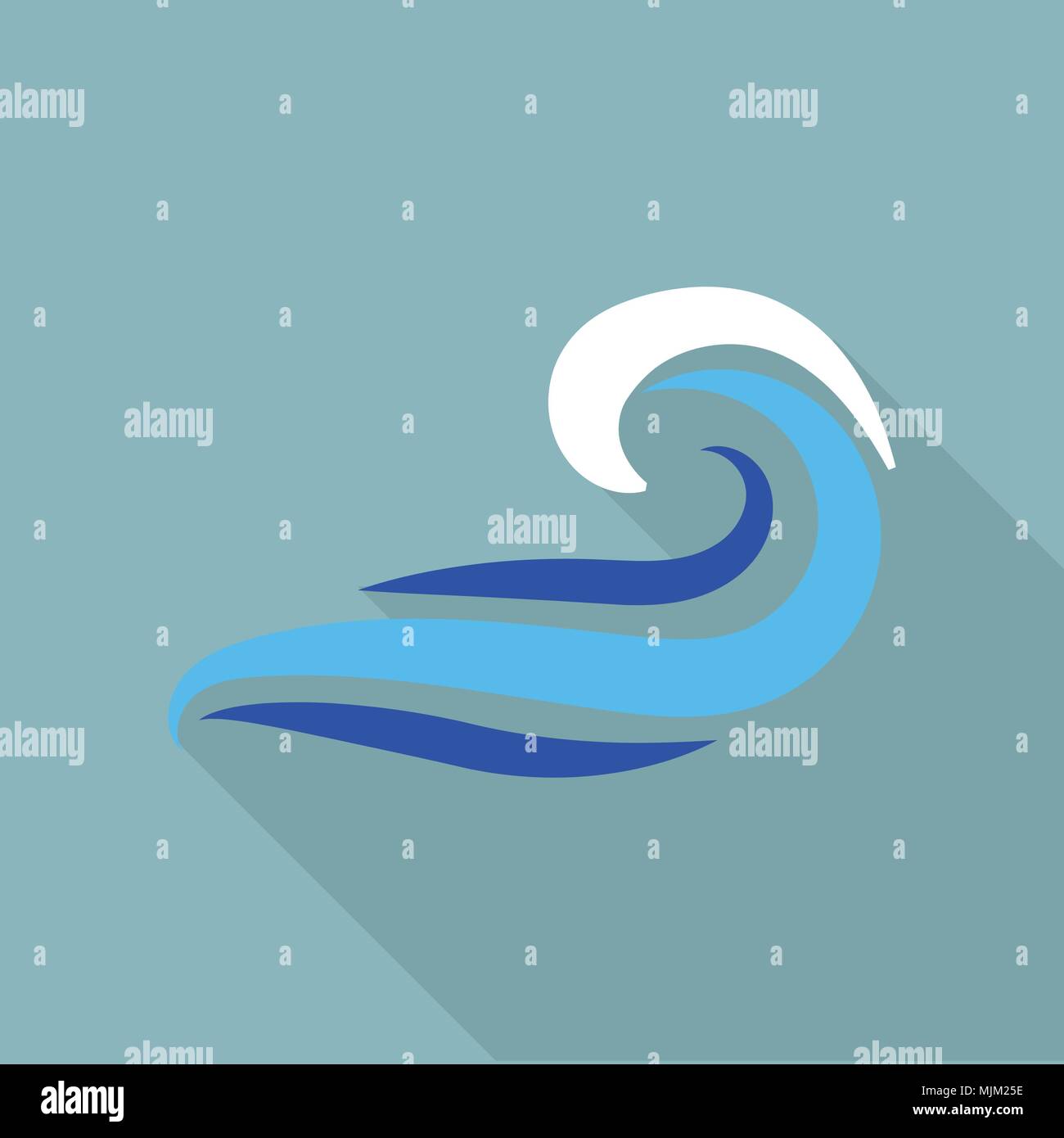 Drawing wave icon, flat style Stock Vector Image & Art - Alamy