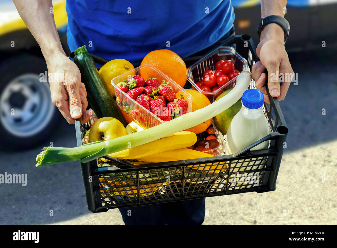 groceries delivery service Stock Photo