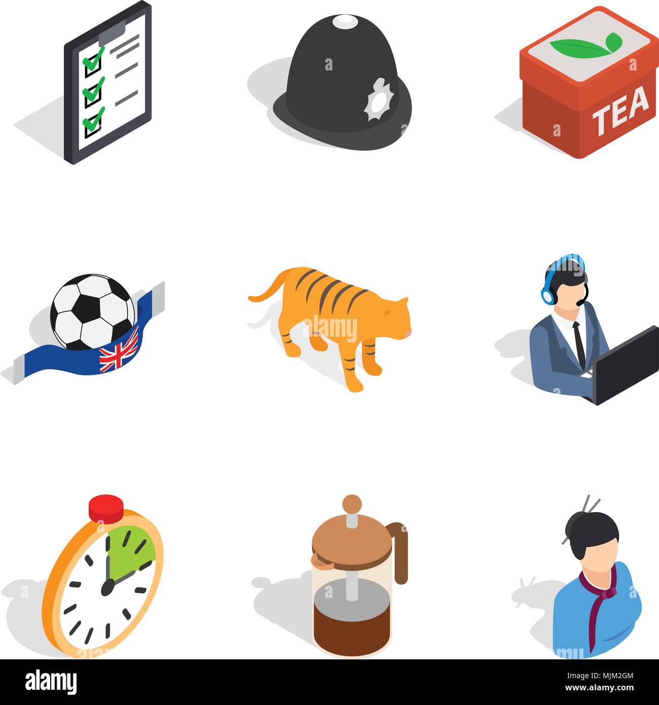 Solid health icons set, isometric style Stock Vector