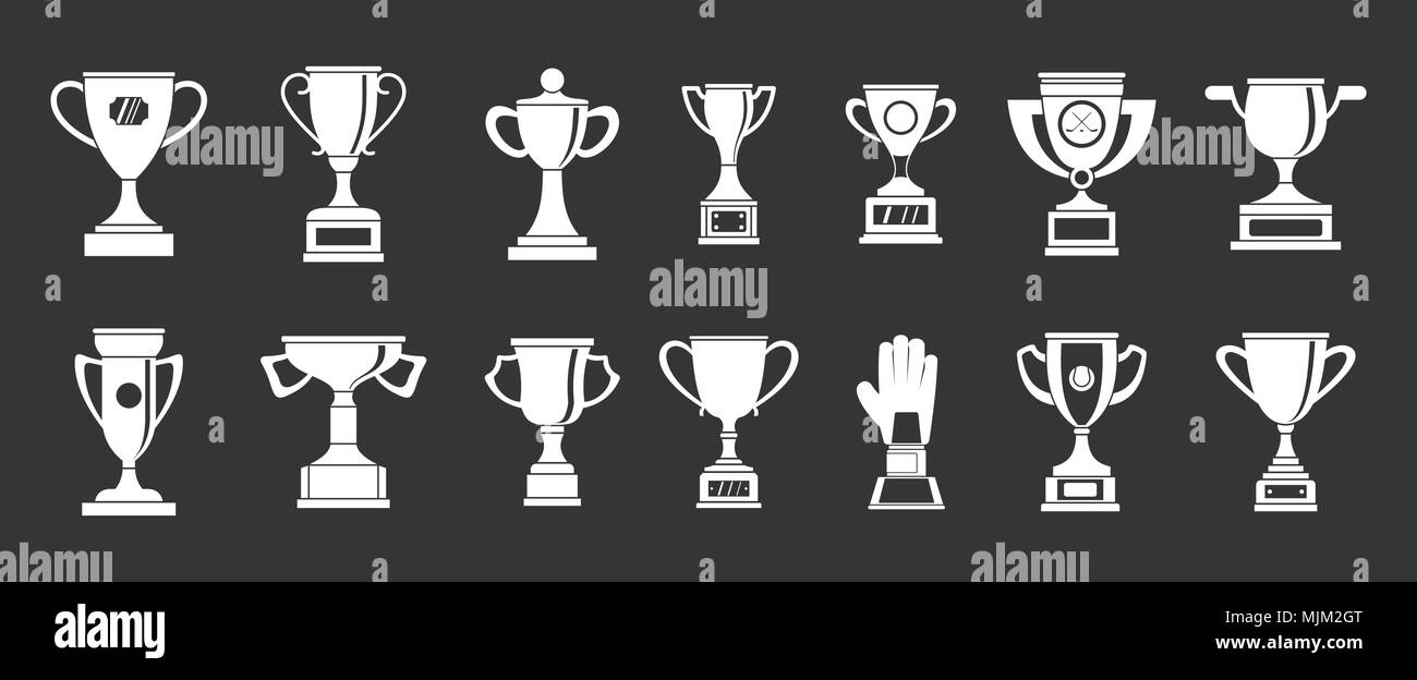 Trophy cup icon set grey vector Stock Vector Image & Art - Alamy