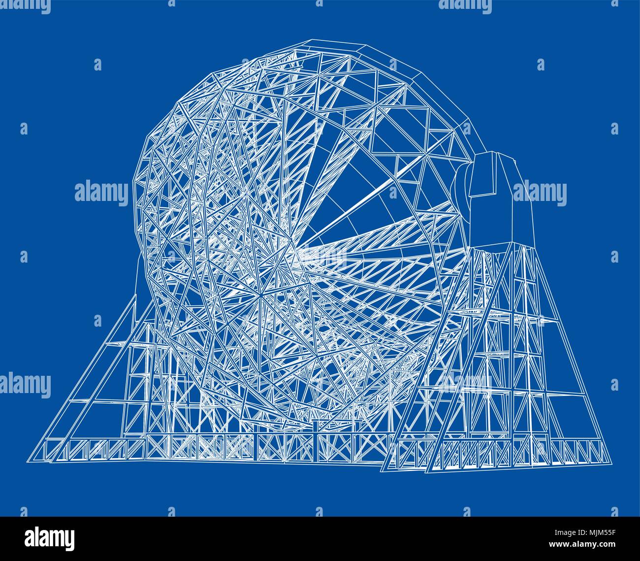 Radio Telescope concept outline. Vector Stock Vector