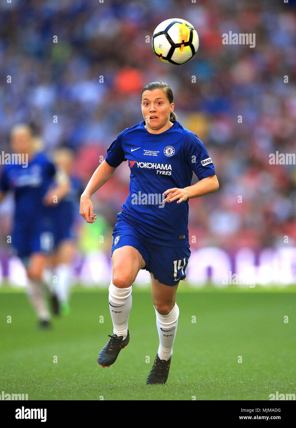 Chelsea Ladies' Fran Kirby during the SSE Women's FA Cup Final at Wembley Stadium, London. PRESS ASSOCIATION Photo. Picture date: Saturday May 5, 2018. See PA story SOCCER Women Final. Photo credit should read: Adam Davy/PA Wire. RESTRICTIONS: No use with unauthorised audio, video, data, fixture lists, club/league logos or 'live' services. Online in-match use limited to 75 images, no video emulation. No use in betting, games or single club/league/player publications. Stock Photo