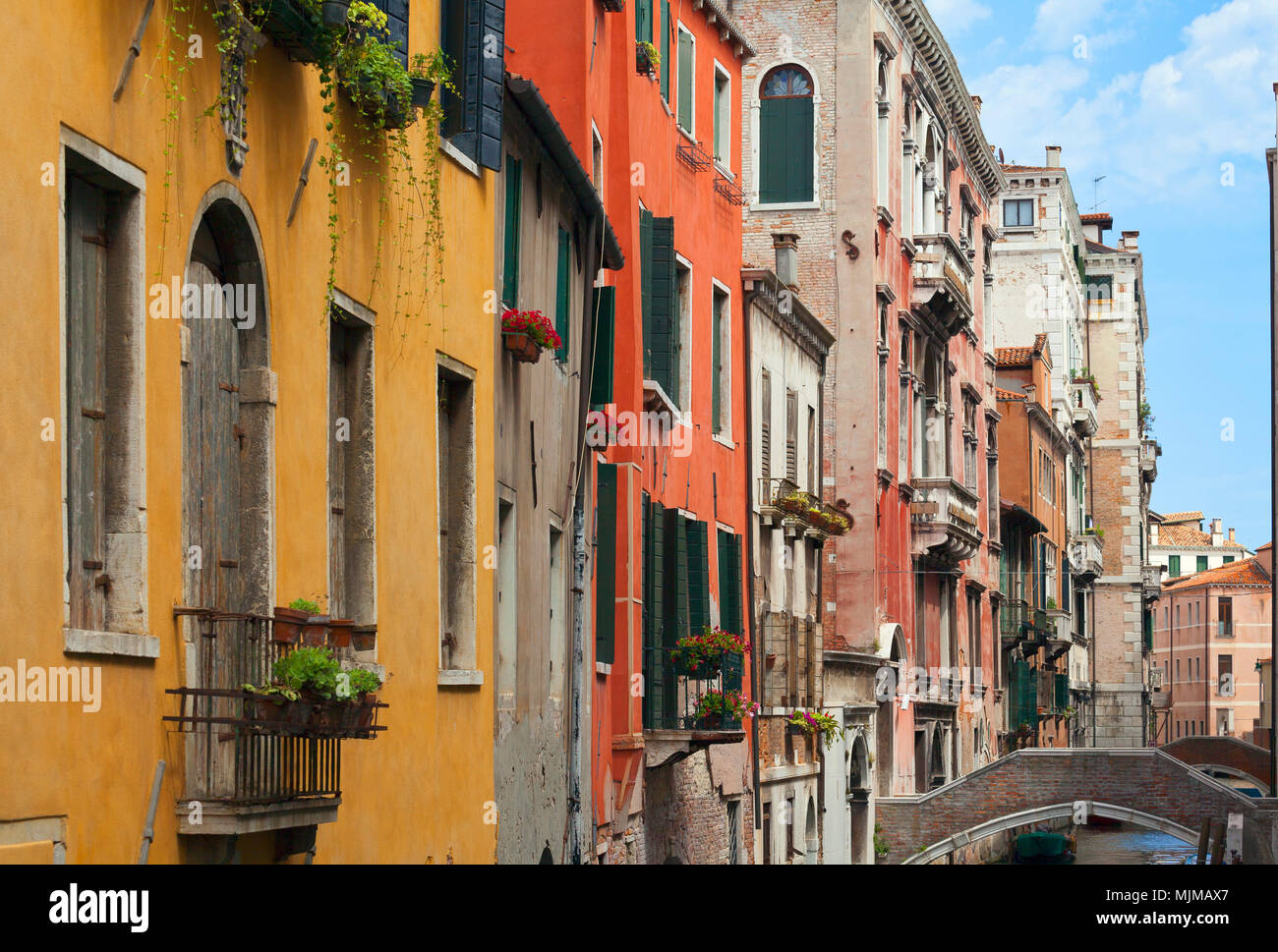 Colourful buildings in Venice Stock Photo