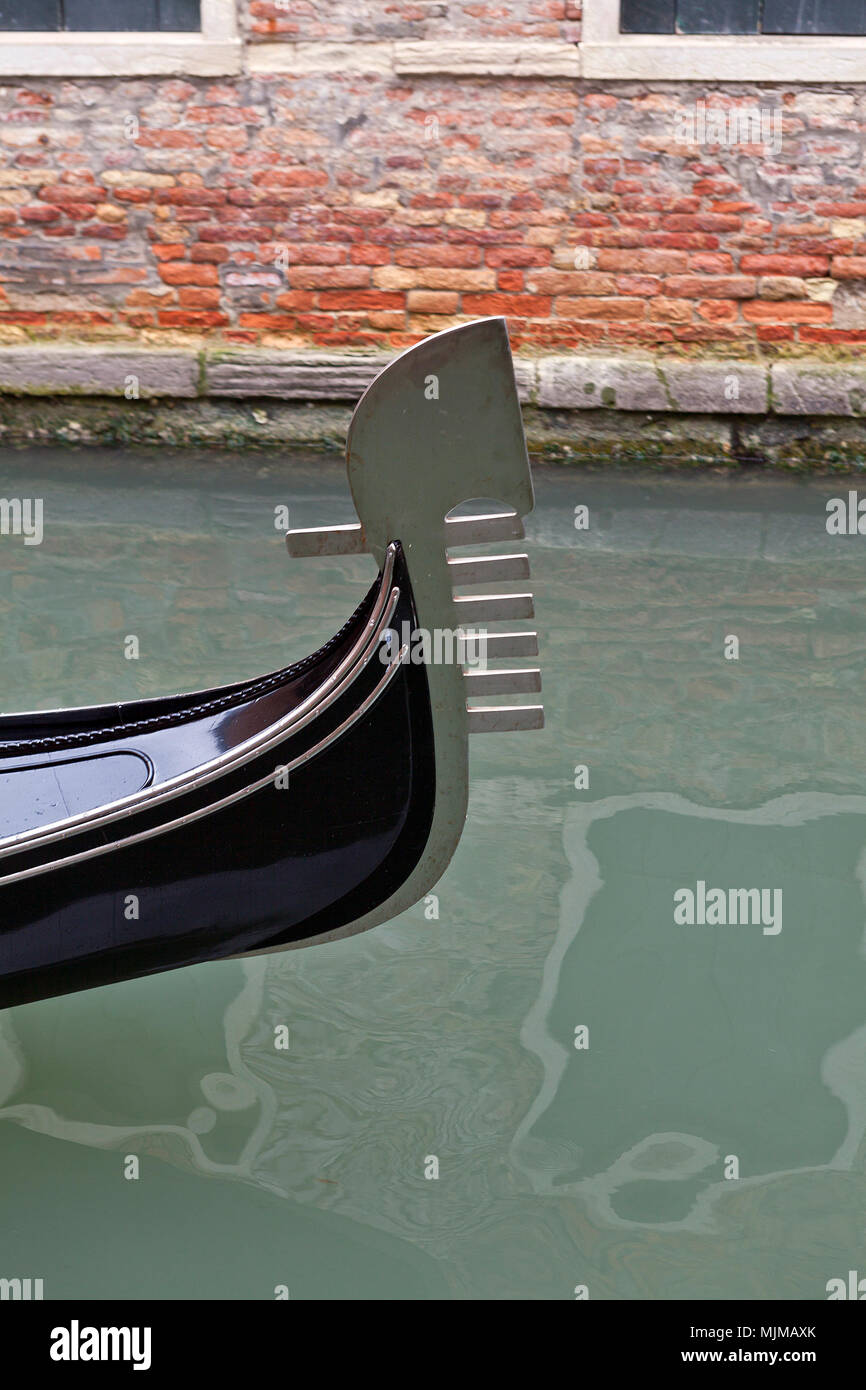 Prow of gondola, Venice Stock Photo