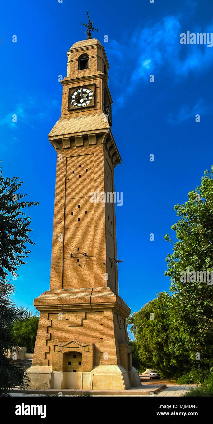 Exterior view to AlQashla Clock clocktower Baghdad, Iraq Stock Photo Alamy